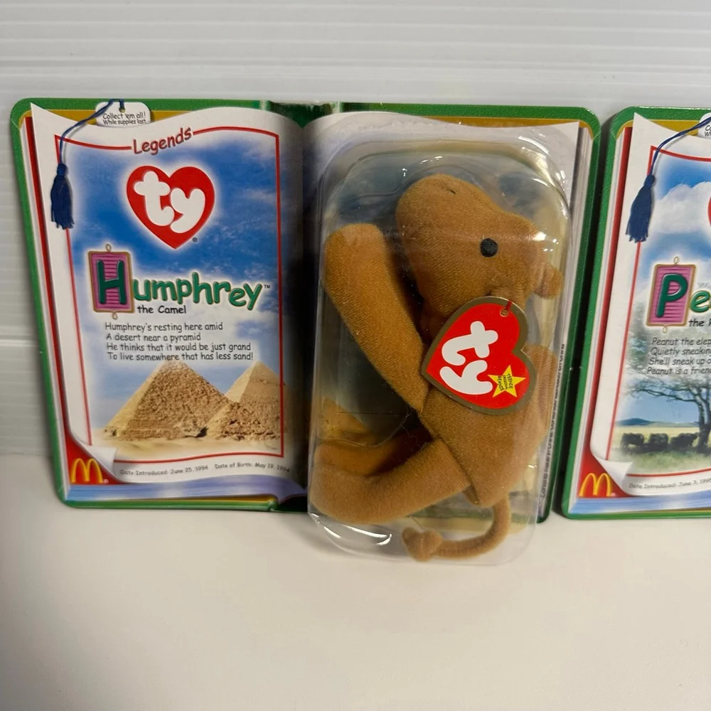 Ty Beanie Babies McDonald's Legends Humphrey Peanut Chilly Set Lot of 3 VINTAGE